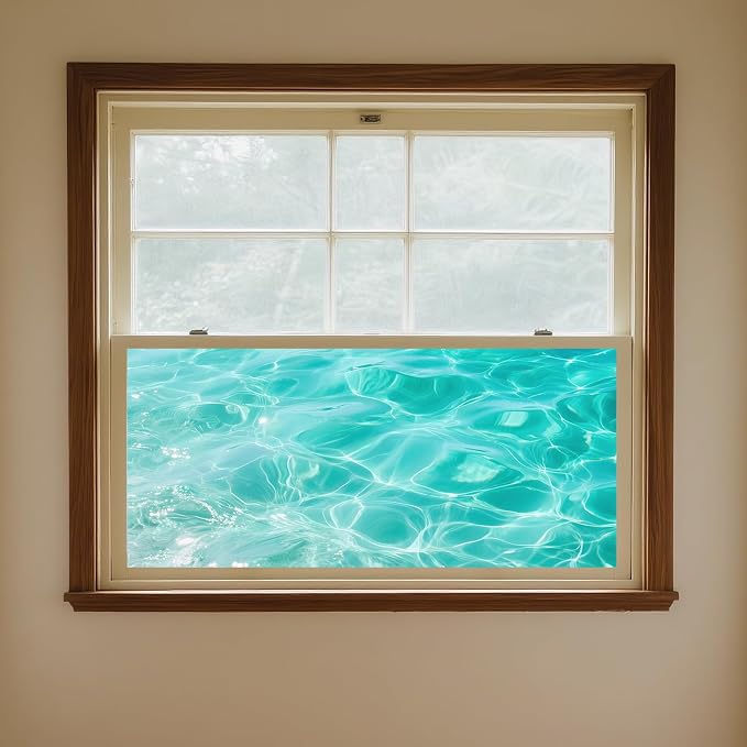 IVN Privacy Window Film Decorative Clear Water Ripples, Static Cling Window Film - Image 4