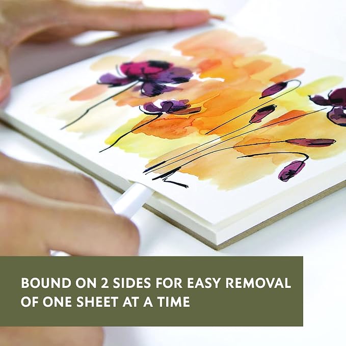 Fluid Watercolor Paper Block, 4 x 6 inches, 15 Sheets, 140 lb Cold Press Pad - Image 5