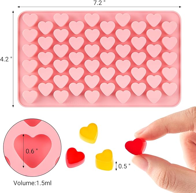 JOERSH Heart Candy Molds, 220 Cavities, Non Stick, - Image 2