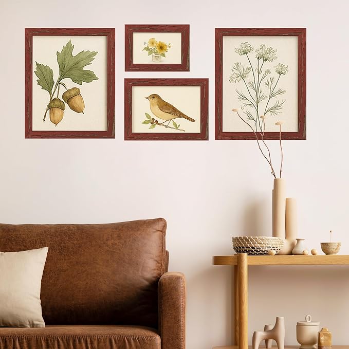 puthiac 4x6 Rustic Farmhouse Picture Frame, Barn Red, 1 Pack | Distressed MDF - Image 8
