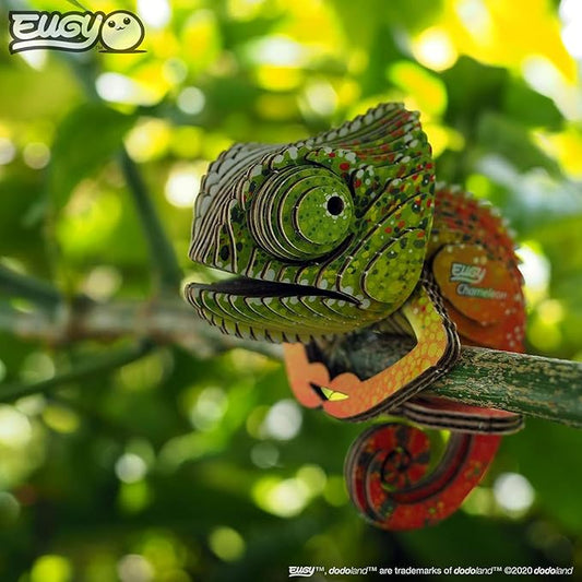 Eugy Chameleon 3D Puzzle, 31 Piece Eco-Friendly Educational Toy Puzzles for Boys, Girls & Kids Ages 6+