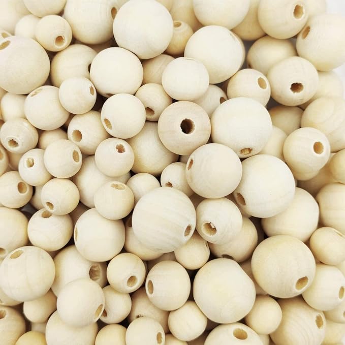 300pcs 10MM Wood Beads Natural Unfinished Round Wooden Loose Beads Wood Spacer - Image 4