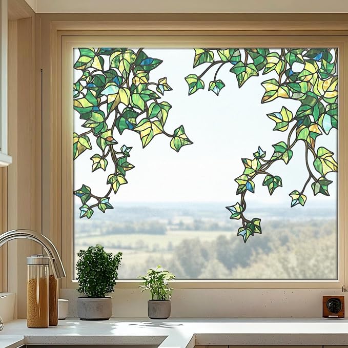 Original Hand Drawn Stained Glass Window Hanging Cling by ChicSkin