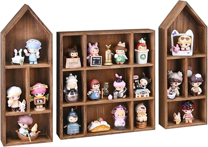 Ikee Design 3 Pcs Set Wooden Shadow Cubby Box Display Shelf Organizer Storage by IkeeDesign