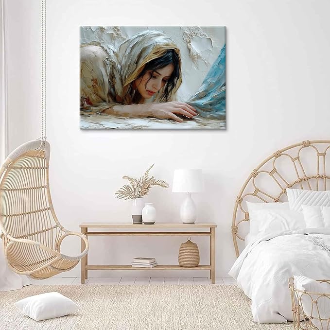 Jesus Heals the Girl Wall Art Woman Touches the Hem of Jesus' Skirt Wall Decor - Image 3