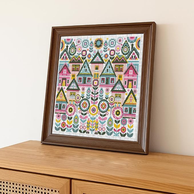 FREEBLOSS 11CT Vector Cottage Stamped Cross Stitch Kits Complete Embroidery Kits - Image 7