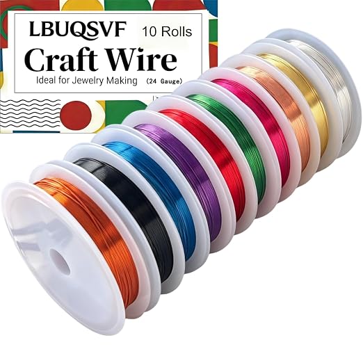 10 Rolls 24 Gauge Copper Jewelry Wire Kit Non-Tarnish by Unknown