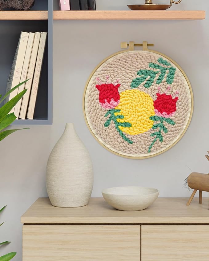 ERKOON Punch Needle Kit Adults Beginners, DIY Easy Floral Embroidery Set - Image 7
