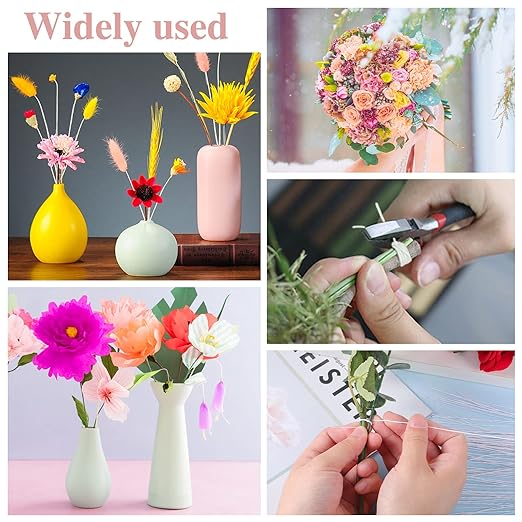 200 Pcs Floral Wire - 26 Gauge Crafts Wire for Florist - White (14 Inch)