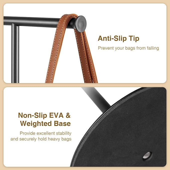niffgaff T Bar Purse Display Stand Tabletop: Adjustable Height Handbag Holder - Image 4