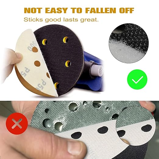 100PCS 5 Inch 8 Hole Sanding Discs 60 Grit,Gold Round Hook and Loop Sandpaper for Random Orbital Sander