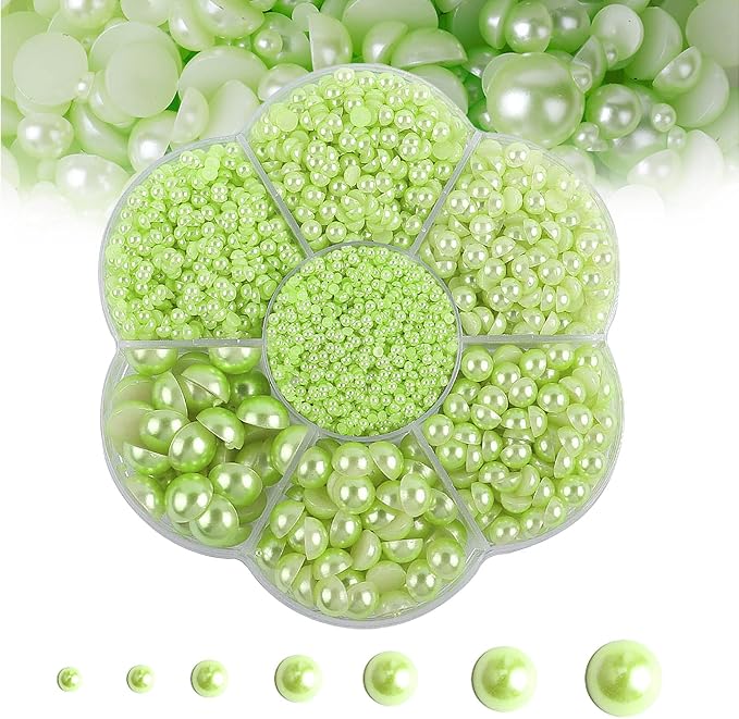5600PCS Half Round Pearls Flatback Imitation Pearls by MLGDA