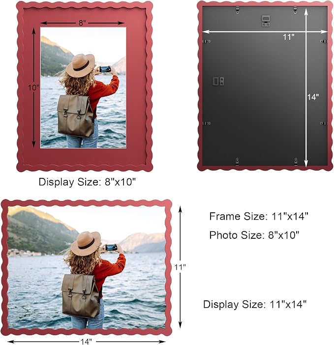 11x14 Wavy Picture Frame With Mat - Image 2