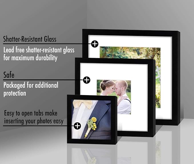 Americanflat Square Picture Frame Set in Black - Image 4