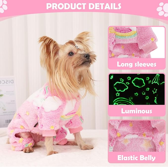 Dog Sweaters Small Girl Warm Fleece Pajamas, Cute Extra Small Dog Clothes - Image 3