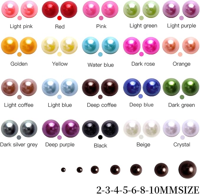 5600PCS Half Round Pearls Flatback Imitation Pearls - Image 7