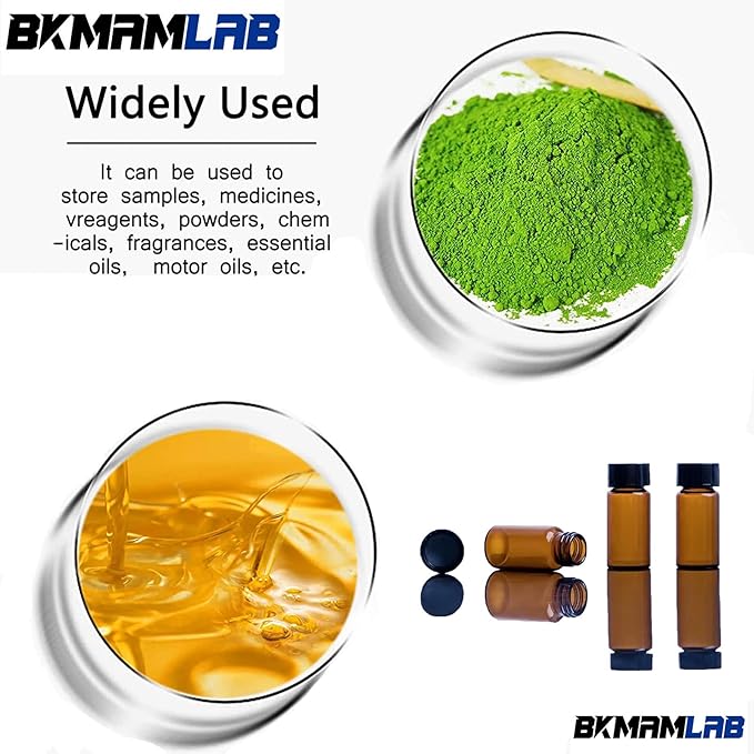 10ml Amber Small Glass Vials 50pcs with Screw Caps(50pcs)