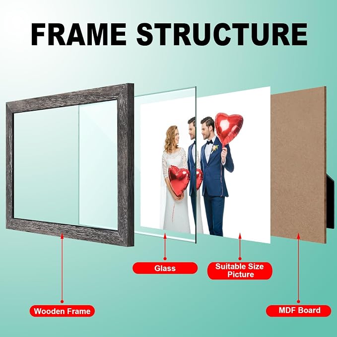 RPJC 5x7 inch Picture Frames Made of Solid Wood High Definition Glass - Image 6