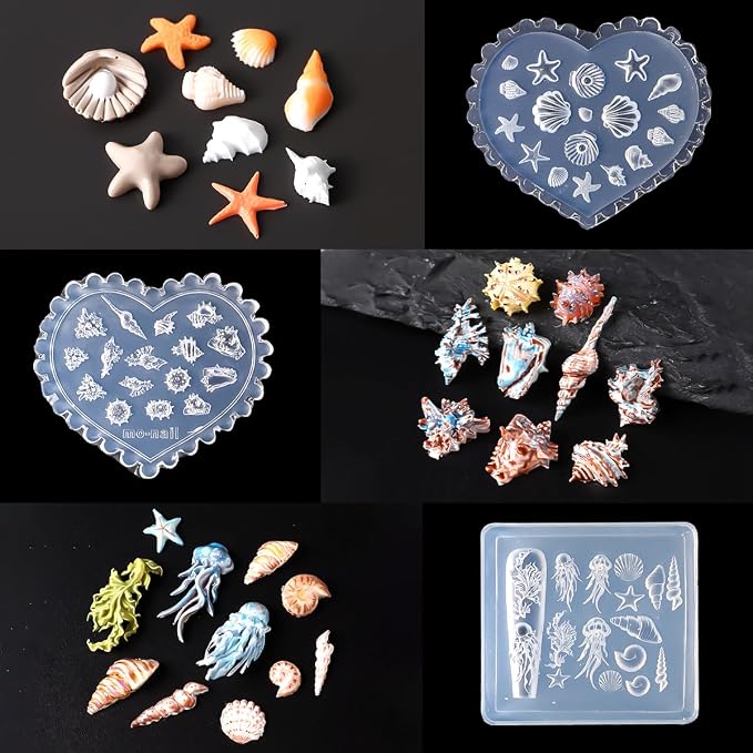 3D Shell Starfish Silicone Nail Molds, Summer Beach Style Nails Design Tools - Image 4