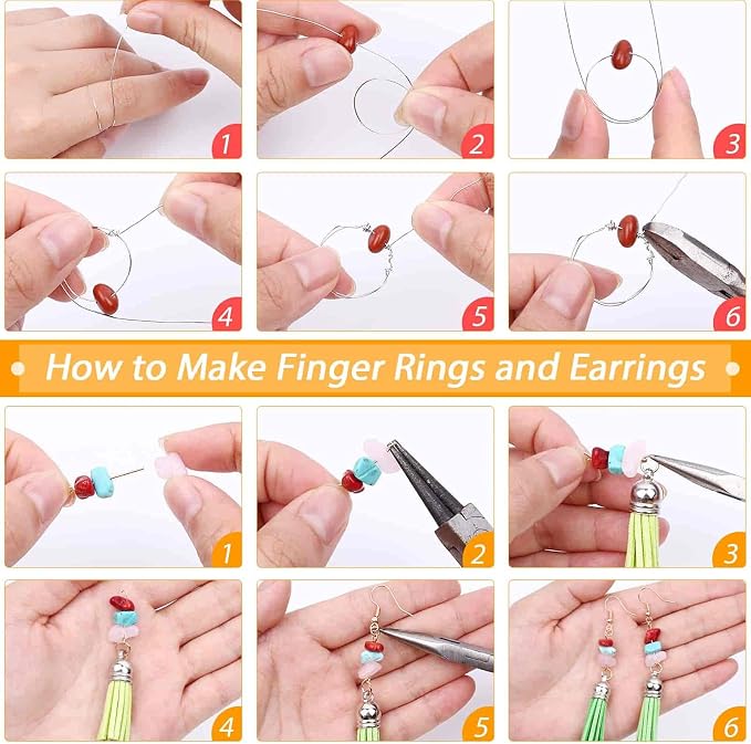 Crystal Chips Beads for Ring Making, 28 Colors Gemstone Beads for Jewelry Making - Image 6