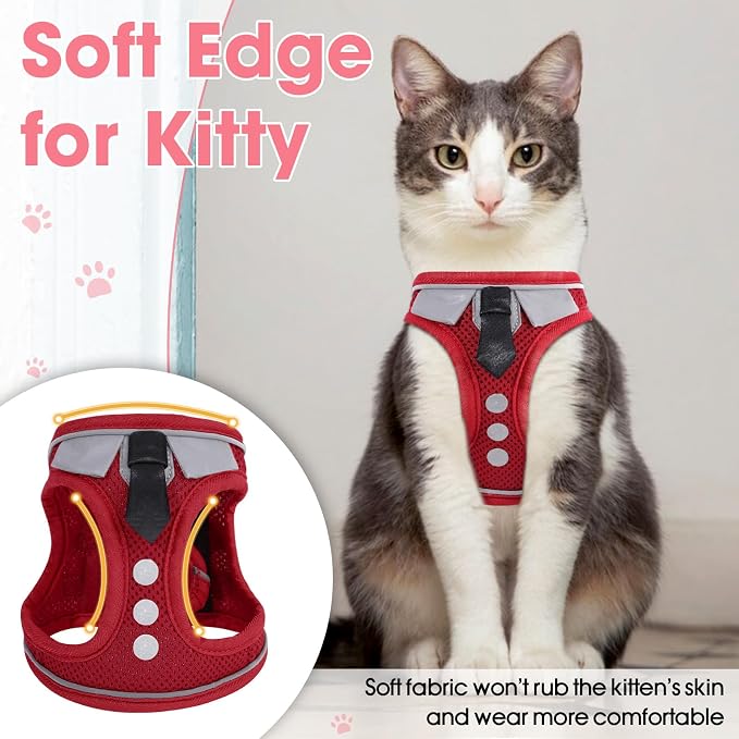 Cat Harness and Leash Set for Walking Escape Proof, Soft Adjustable Kitten - Image 8