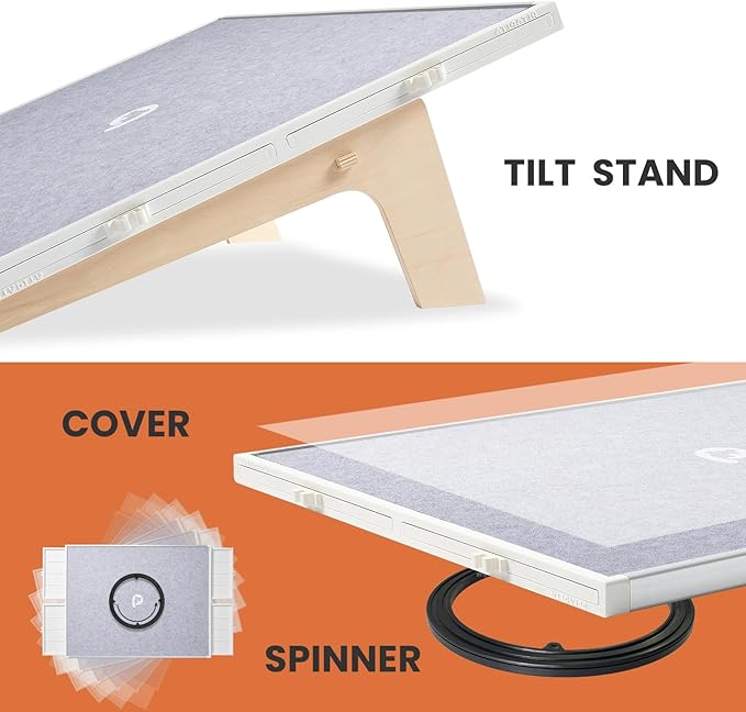 1500 Pieces Rotating Puzzle Board with Drawers and Cover, Dual-Sided Portable Jigsaw Puzzle Table,Tilt&Lazy Susan,Gift for mom Adults (Gray, 1500-piece)