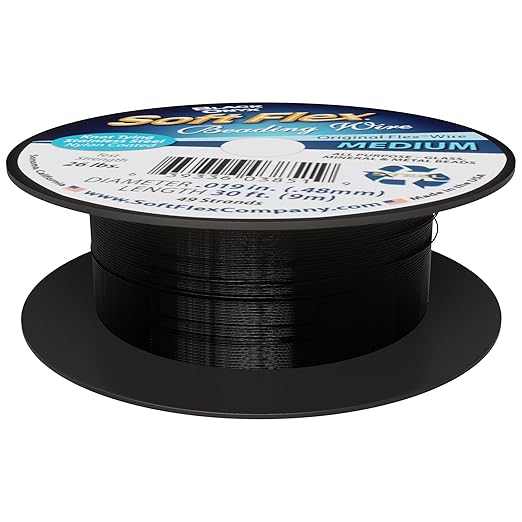 Soft Flex 49 Strand Beading Wire - Medium 0.19 Diameter - 30 Feet Nylon Design Wire