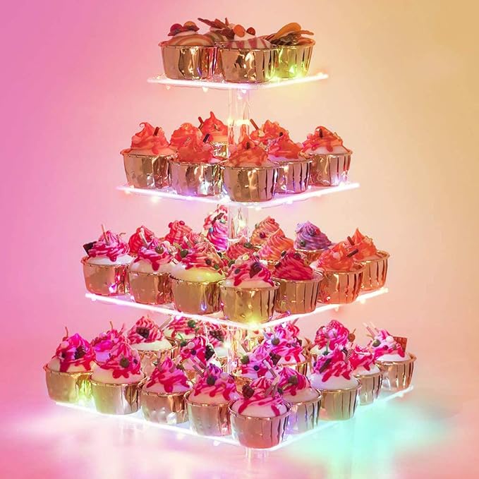 YestBuy 4-Tier Acrylic Cupcake Stand by YestBuy
