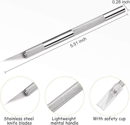 15 Pack Exacto Knife Set, Hobby Knife, Back to School Supplies Craft Knifes Kit for Art, Carving, DIY, Scrapbooking, Art, Cutting, Stencil(Silver)