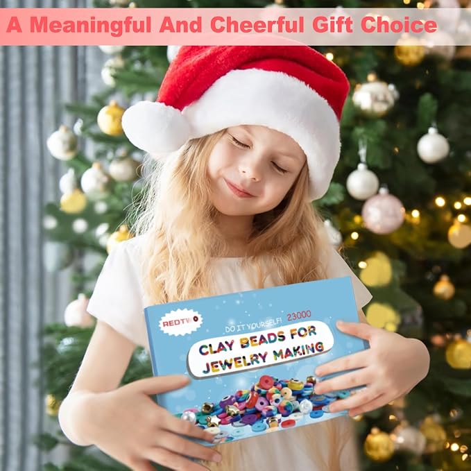 Redtwo 23000 Pcs 144 Colors Clay Beads Bracelet Making Kit | 7 Boxes Flat - Image 6