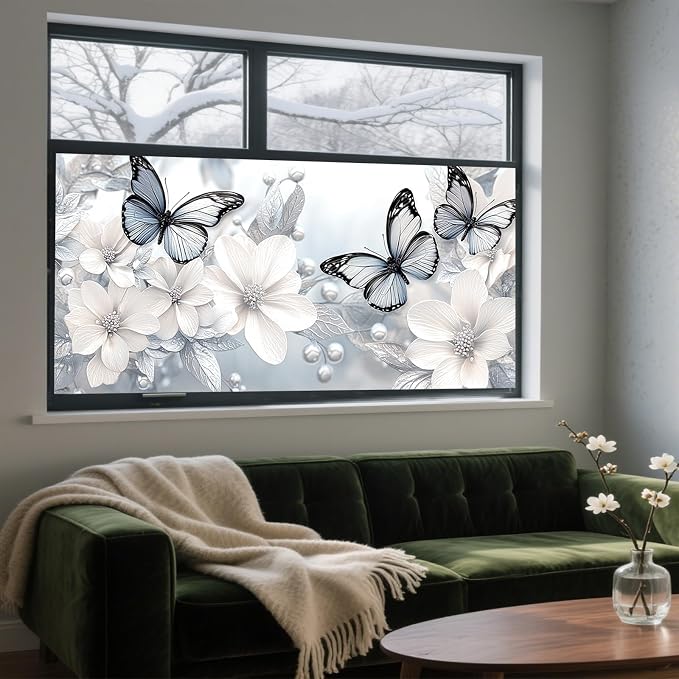 IVN Privacy Window Film 39.3x17.7 Inch Static Cling Decorative Window Film - Image 9