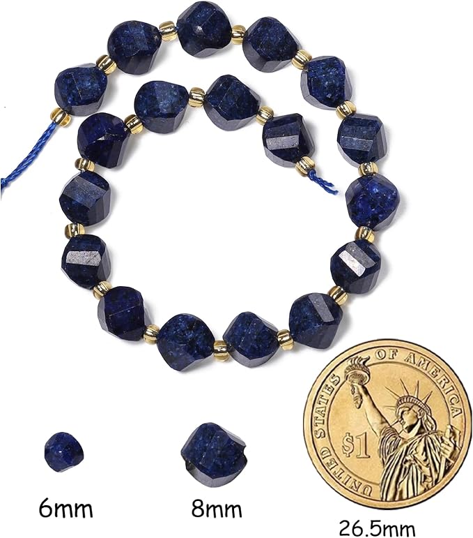 34pcs Natural Lapis Lazuli Stone Beads - Image 2