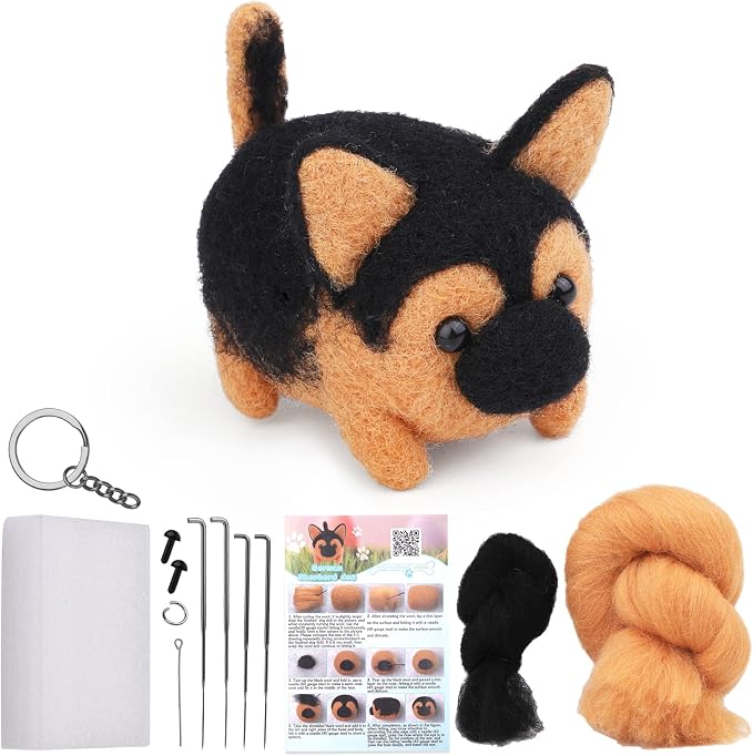 QMNNMA Needle Felting Kit, Animals Needle Felting Set, DIY Wool Felt Materials by Qmnnma