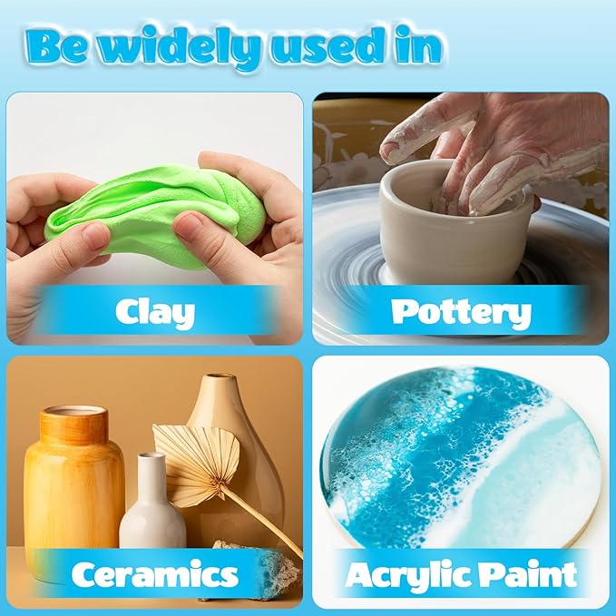 CALPALMY 100ml Gloss Glaze Varnish Kit for Air Dry Clay Sealer, Waterproof, Gloss Finish - Prevent Cracking and Scratches for Clay, Pottery, Ceramics, Acrylic Paint