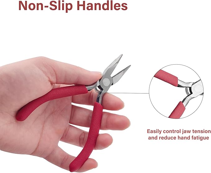 Jewelry Pliers, Spring Loaded Needle Nose Pliers for Object Grasping, Wire Bending and Repair