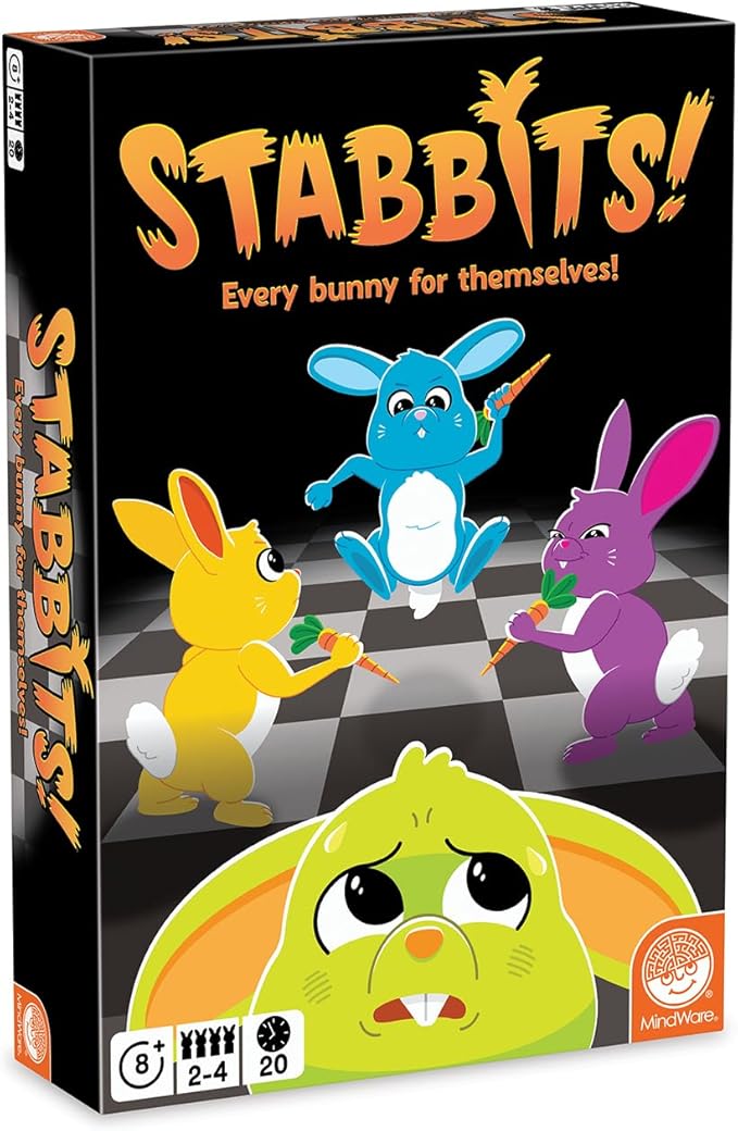 MindWare Stabbits: Strategic Bunny Battle Game – Beware of Backstabbing Rabbits with Lethal Carrots – Fun and Sneaky Board Game for 2-6 Players