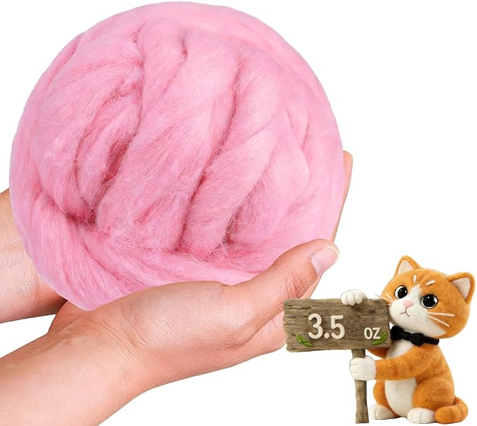 Wool Roving-3.5oz Needle Felting Wool, Soft Multi-Color Wool Fiber, Perfect by VKEDA