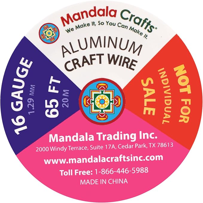 Mandala Crafts 16 GA Turquoise Pink Assorted Anodized Aluminum Craft Wire | 390 - Image 3