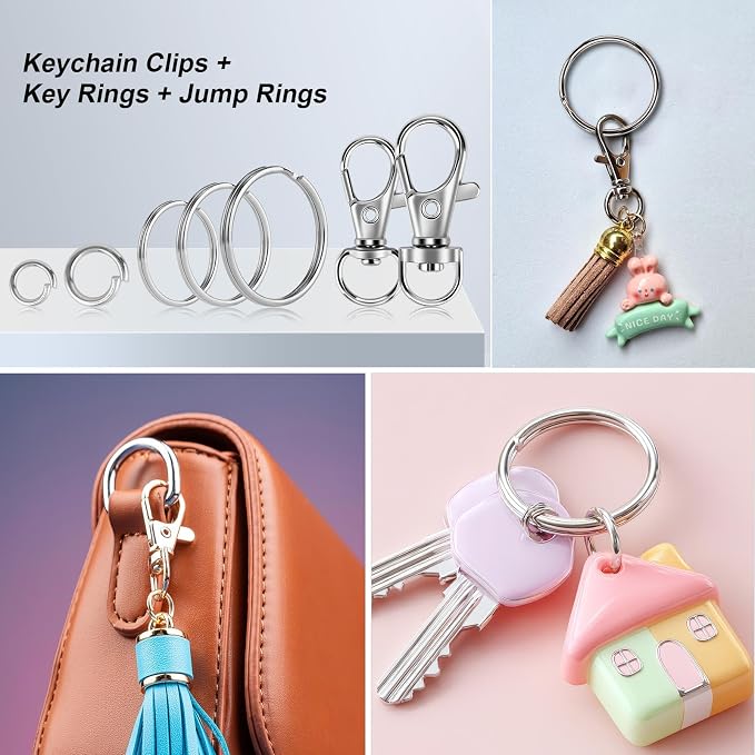 523PCS Keychain Making Kit, Keychain Making Supplies Including Keychains Clips - Image 5