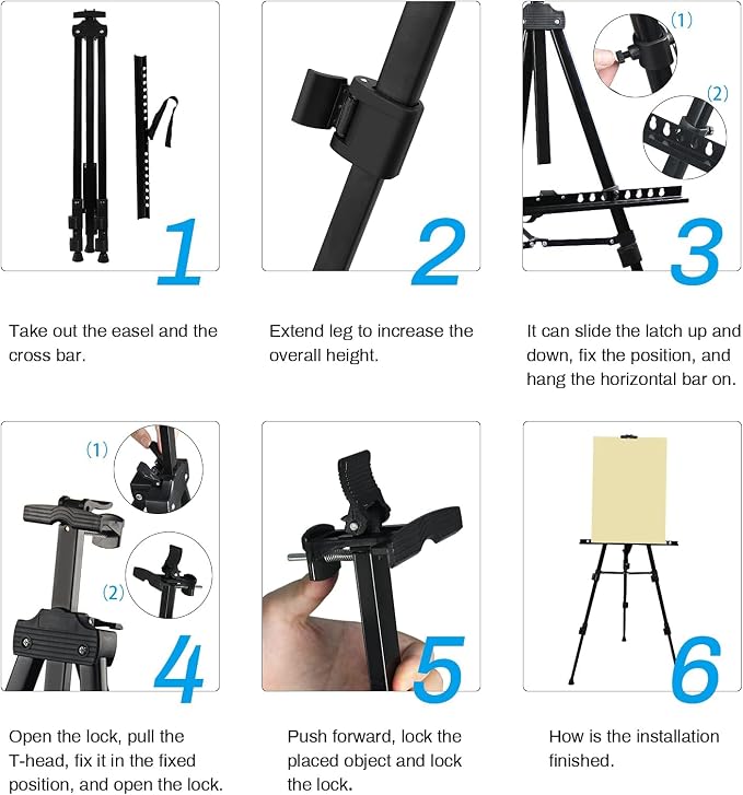 RRFTOK Black 3 Pack 21-66 Inch Art Easel Stand - Image 7