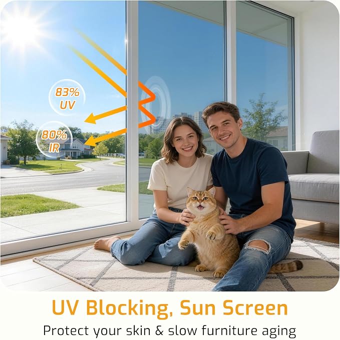 LUTE One Way Window Privacy Film, Window Tint, 17.5" x 78.7" | Sun Blocking UV - Image 2
