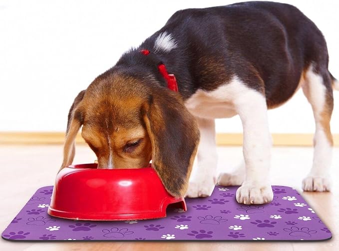 Dog Food Mat, Absorbent Water Bowl Mats Cat Pet Feeding Placemats 16 * 24 inch - Image 6