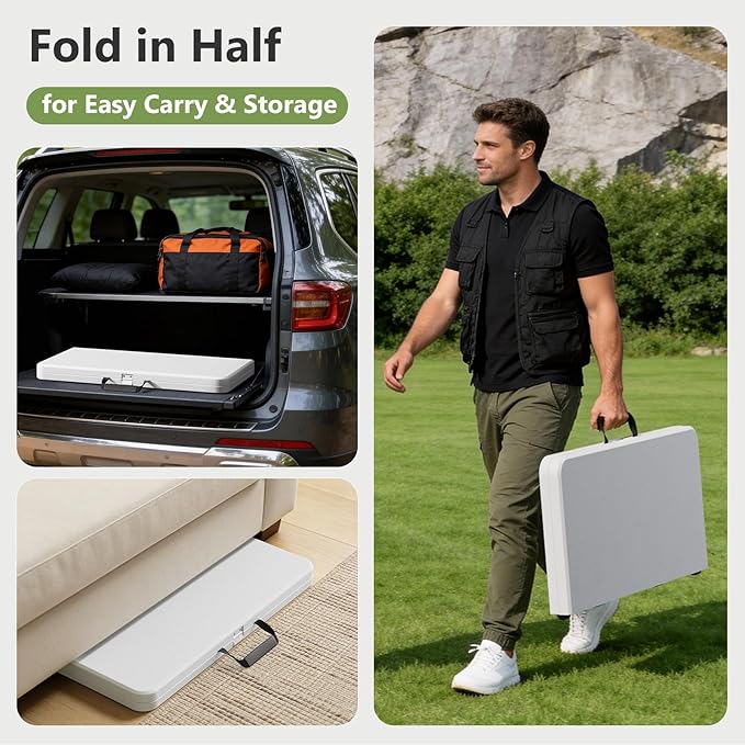 Folding Table, 36 Inch Square Foldable Card Table - Image 6