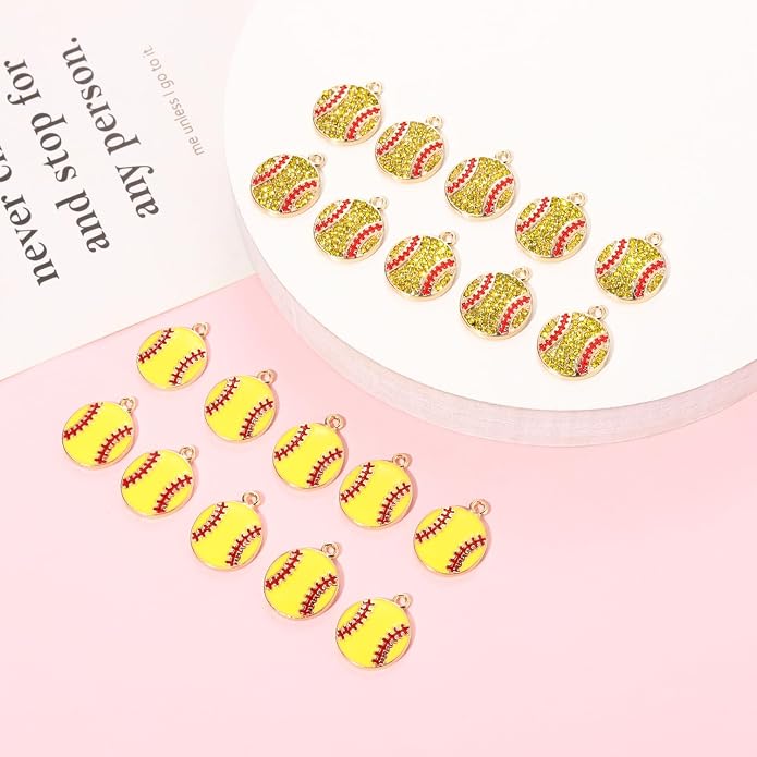 20PCS Sports Charms Enamel Basketball Baseball Pendant Charms - Image 3
