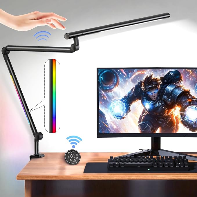 LED Desk Lamp with Clamp, 18W Architect Desk Lamp with Dual Light, Flexible 3 by SUNLINKCO