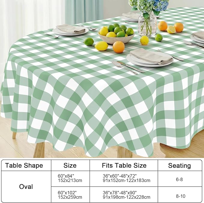 Smiry Oval Table Cloth, Waterproof Vinyl Tablecloth - Image 7