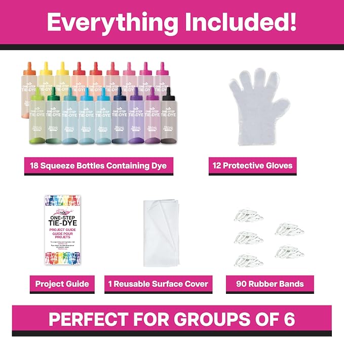 Tulip One Step Tie Dye Kit: Tie Dye Party Supplies, 18 bottles - Image 8