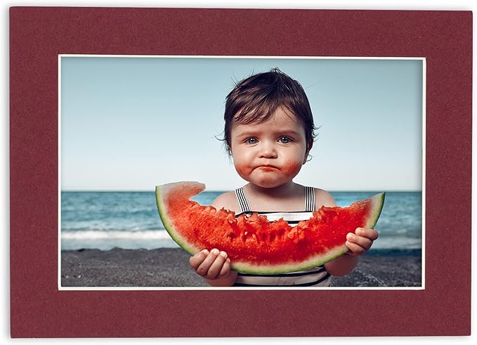 11x14 Mat for 8.5x11 Photo - Precut Maroon Picture Matboard for Frames Measuring 11 x 14 Inches - Bevel Cut Matte to Display Art 8.5 x 11 Inches - Acid Free ONE MAT with Backing Board & Clear Bag