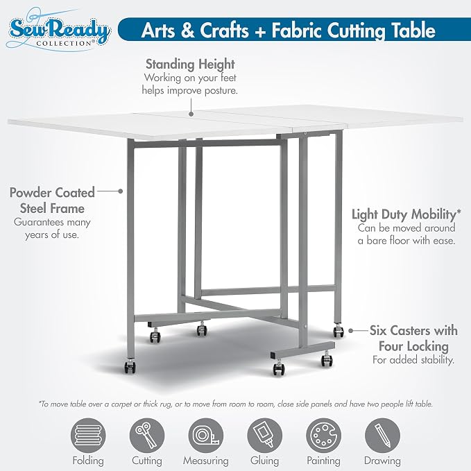 Sew Ready Folding Craft & Cutting Standing Table - Image 2