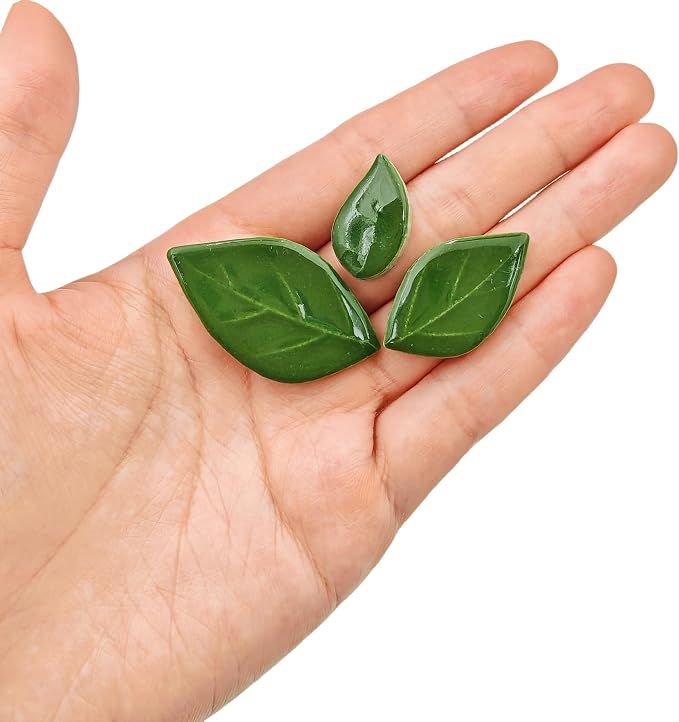 500g/1.1lb Leaf-Shaped Ceramic Mosaic Tiles, Ceramic Mosaic Pieces - Image 4